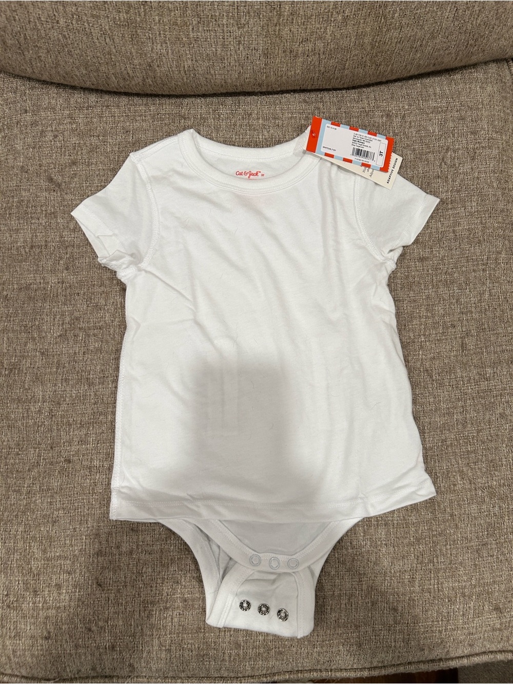 Cat & Jack White Short-Sleeve adaptive Bodysuit